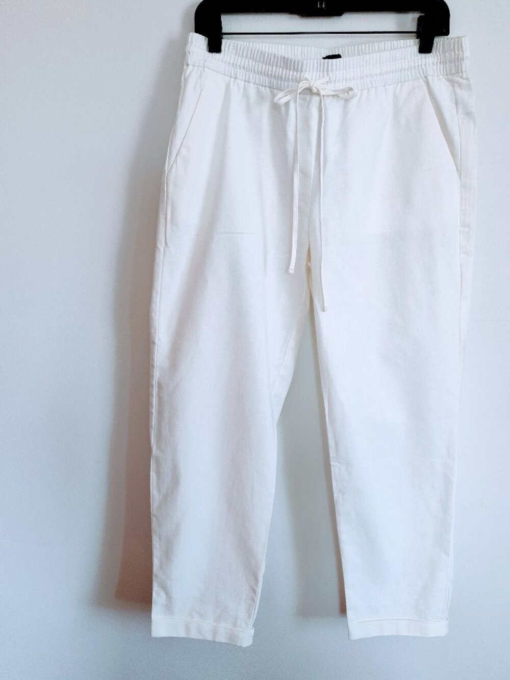 J. Crew Factory White Cropped Drawstring Pants